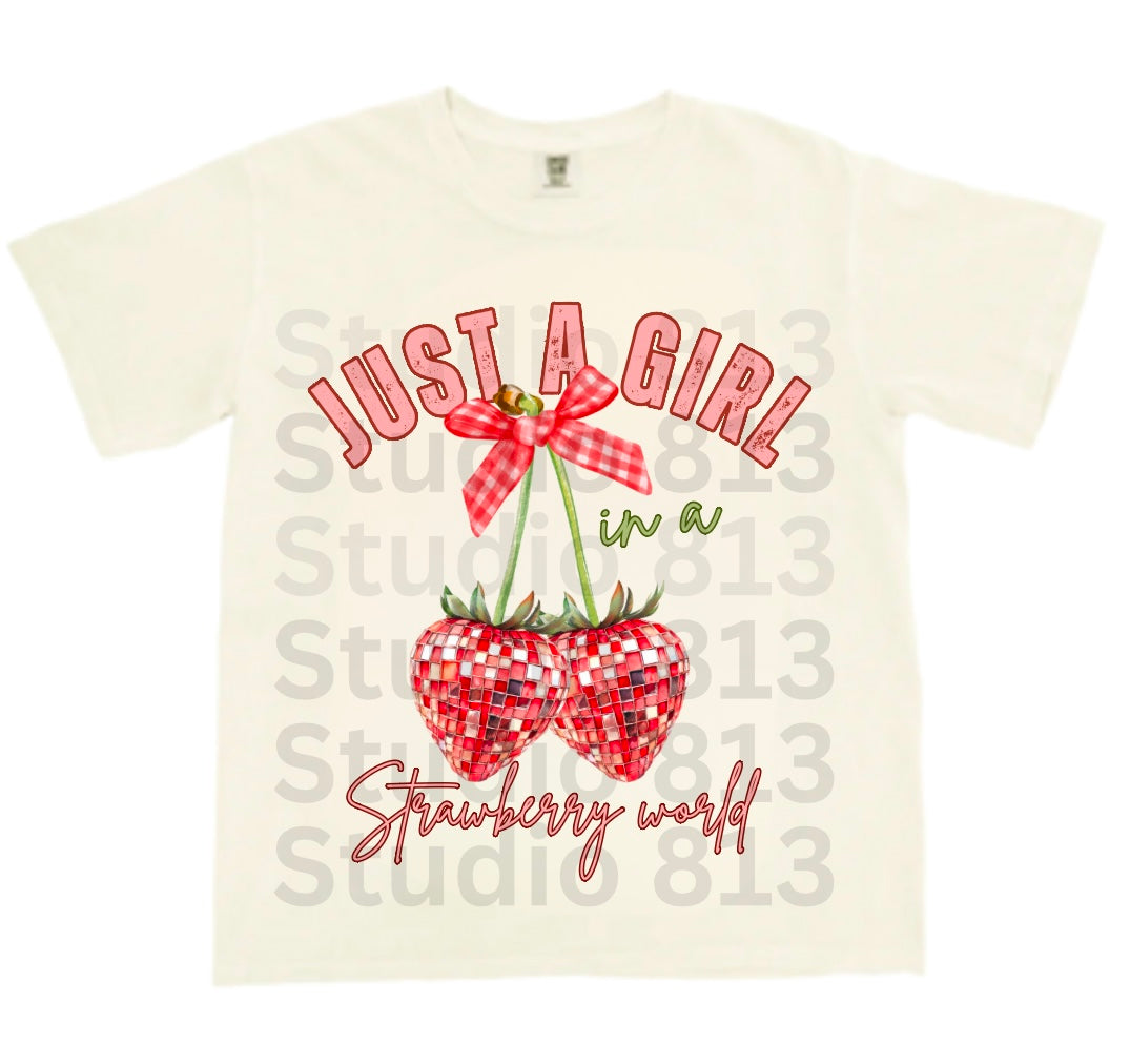 Just a girl in a strawberry world