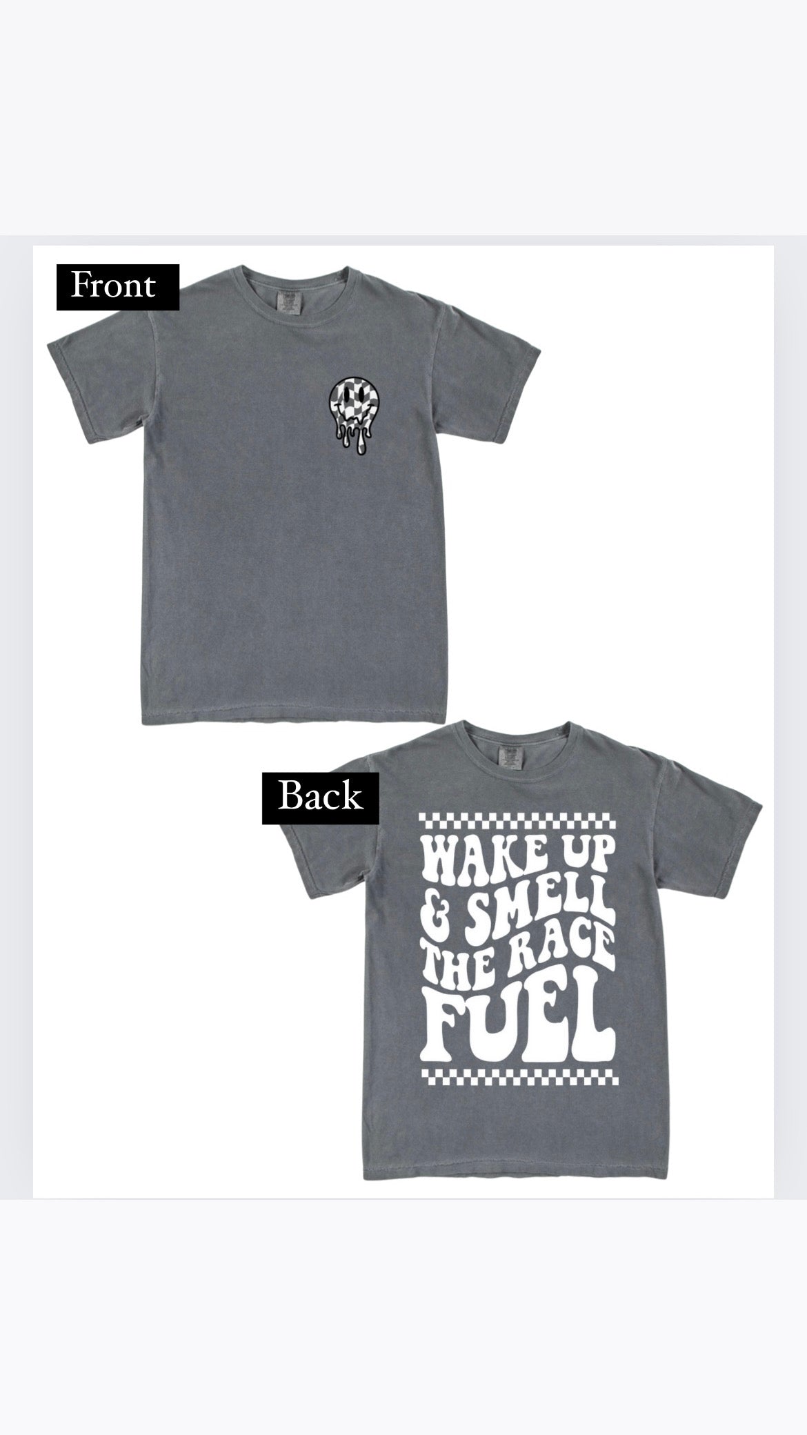 Wake up and smell race fuel t shirt