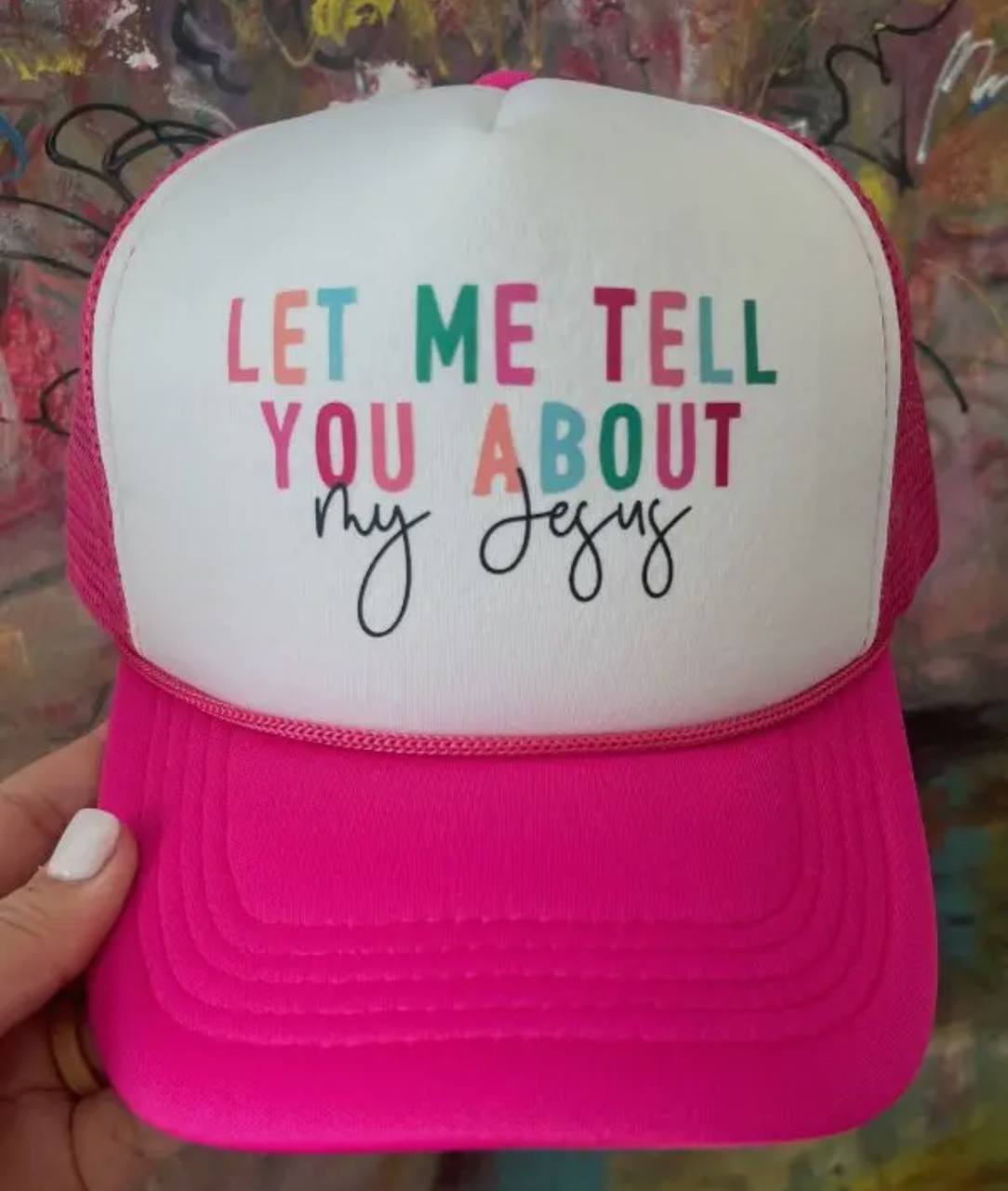 Jesus Trucker Hat-pink