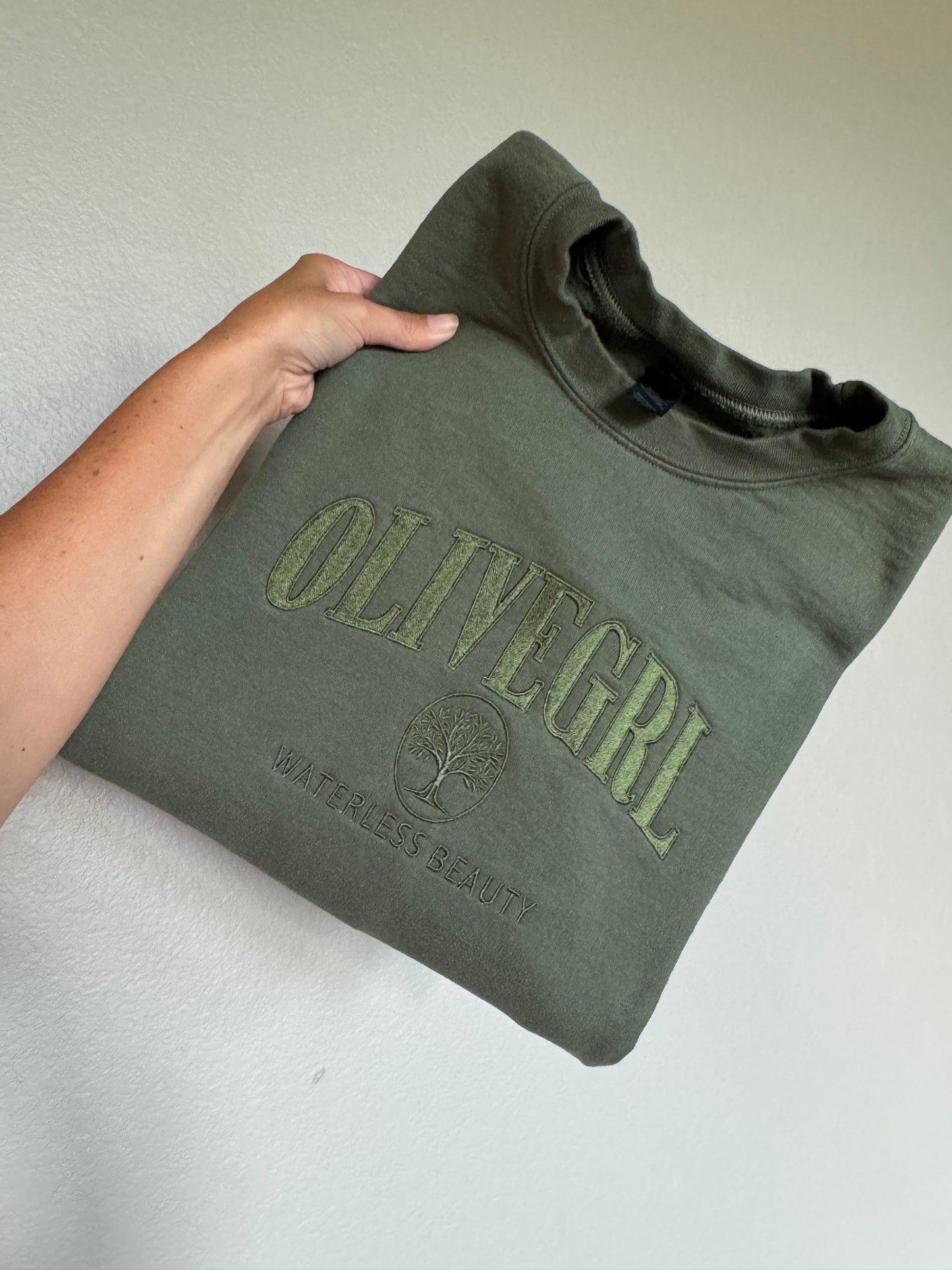 Pre-order -OLIVEGRL Embroidered Crewneck-ships week of September 8th