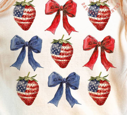 Strawberry 4th off July Tee