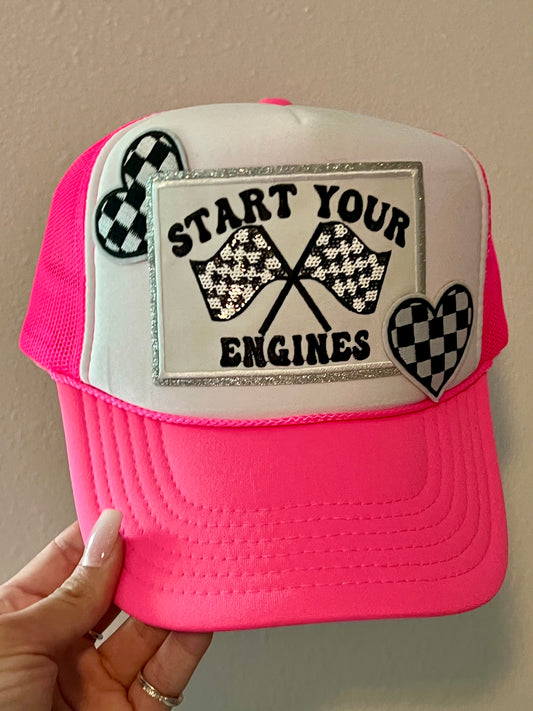 Start your engines patch hat