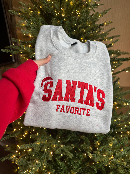 Santa’s Favorite Embroidered Sweatshirt