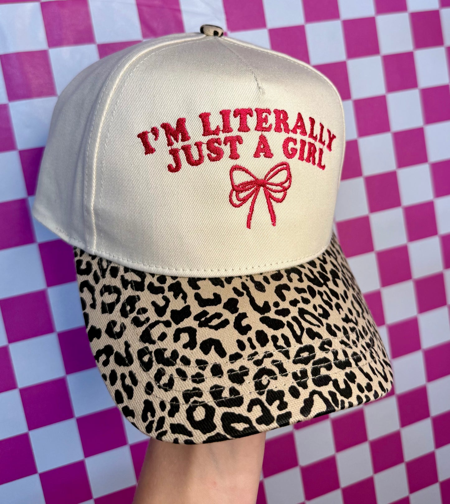 Literally just a girl Leopard Hat