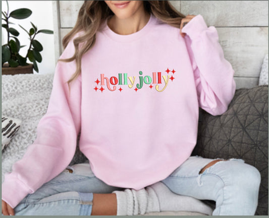 Holly Jolly Embroidered Sweatshirt