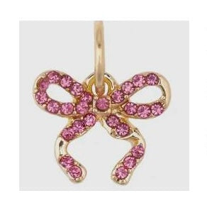 Pink Crystal Bow Charm