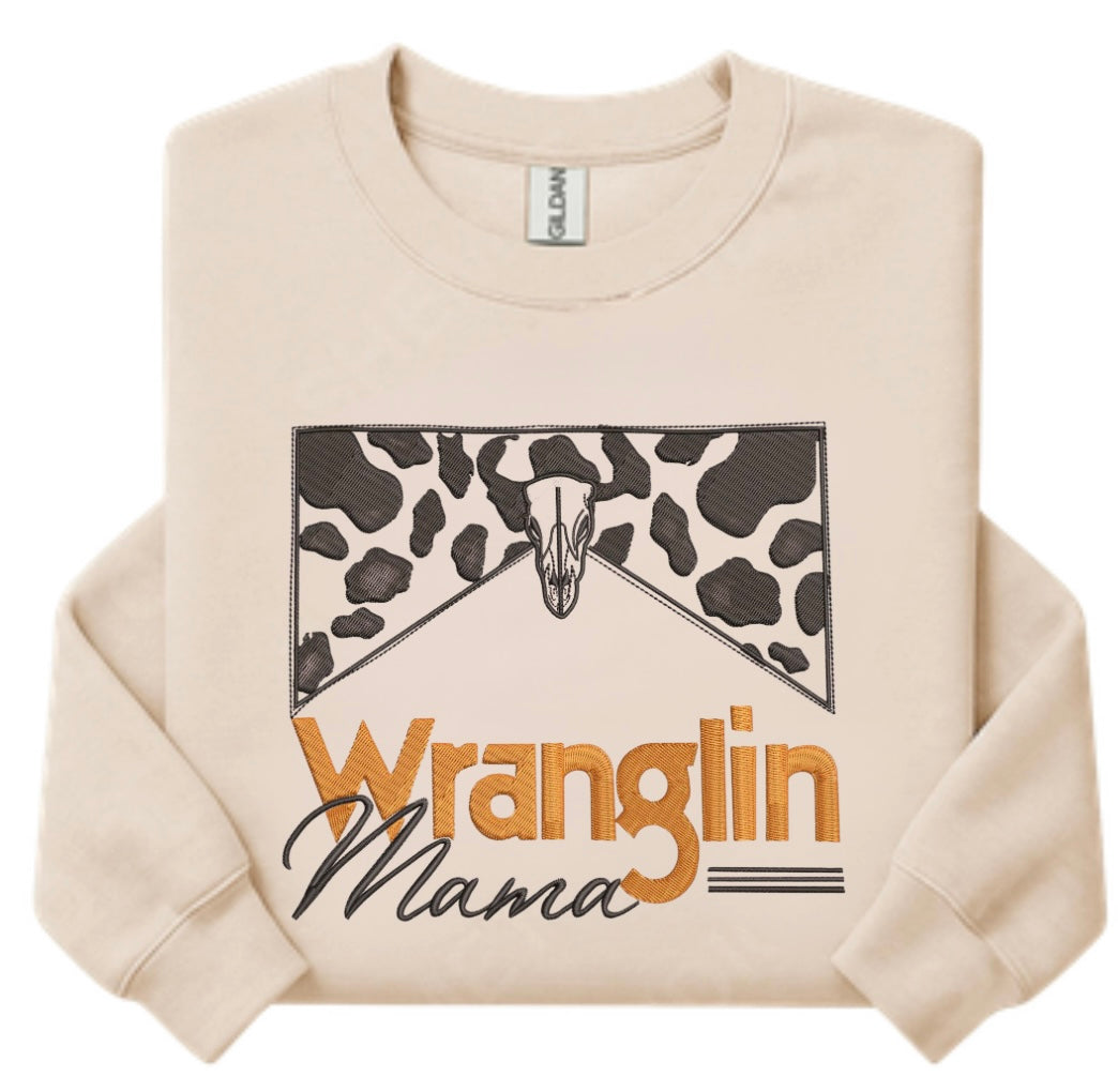 Wranglin’ Mama Embroidered Sweatshirt