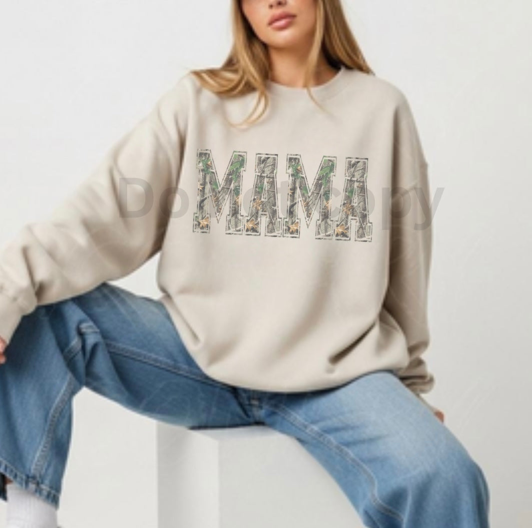 Wood Camo Mama Crewneck Sweatshirt