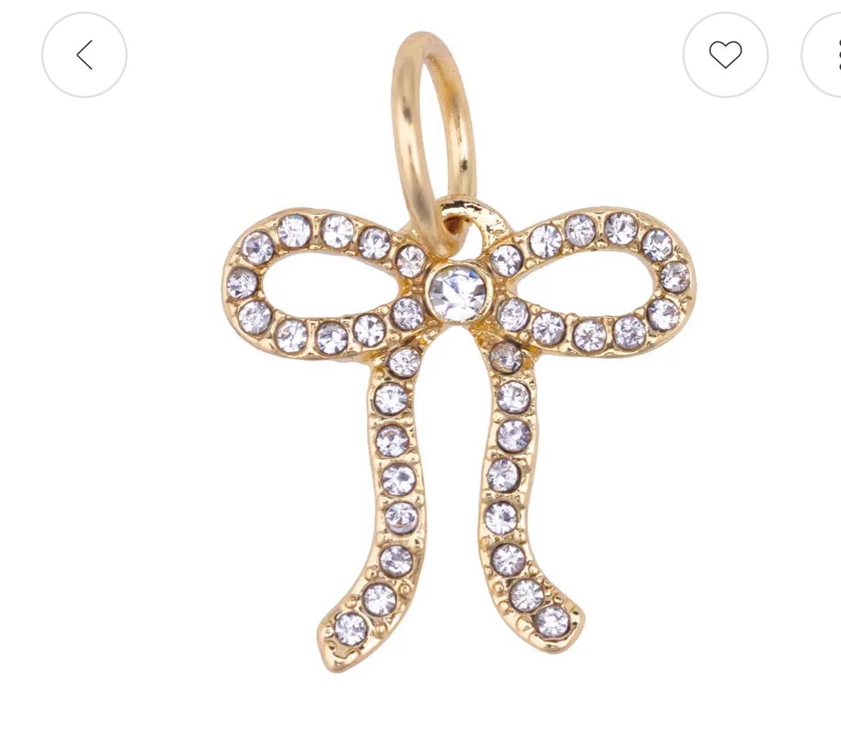 White Crystal Bow Charm