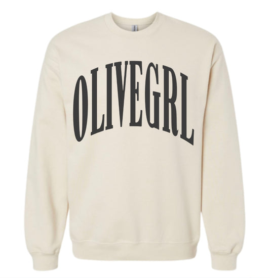OLIVEGRL  Printed Crewneck with Psalm 52:8 on back
