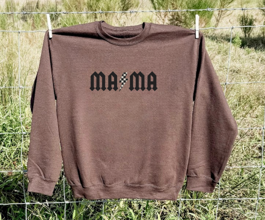 Mama Check Bolt Embroidered Sweatshirt
